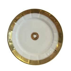 Old Paris White and Gold Porcelain Dessert Plates, Salad Plates, Set of 5